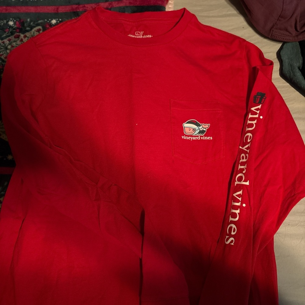 Vineyard Vines Bright Red Long Sleeve Tee